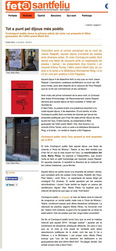 Fet a Sant Feliu-Contrapunt