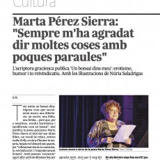 L’Independent de Gràcia parla d’UN BONSAI DINS MEU